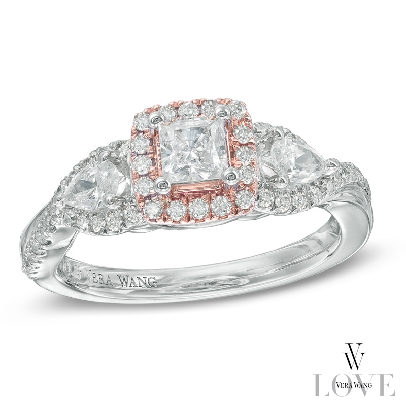Vera Wang Love Collection 1 CT. T.W. Diamond Three Stone Engagement Ring in 14K Two-Tone Gold