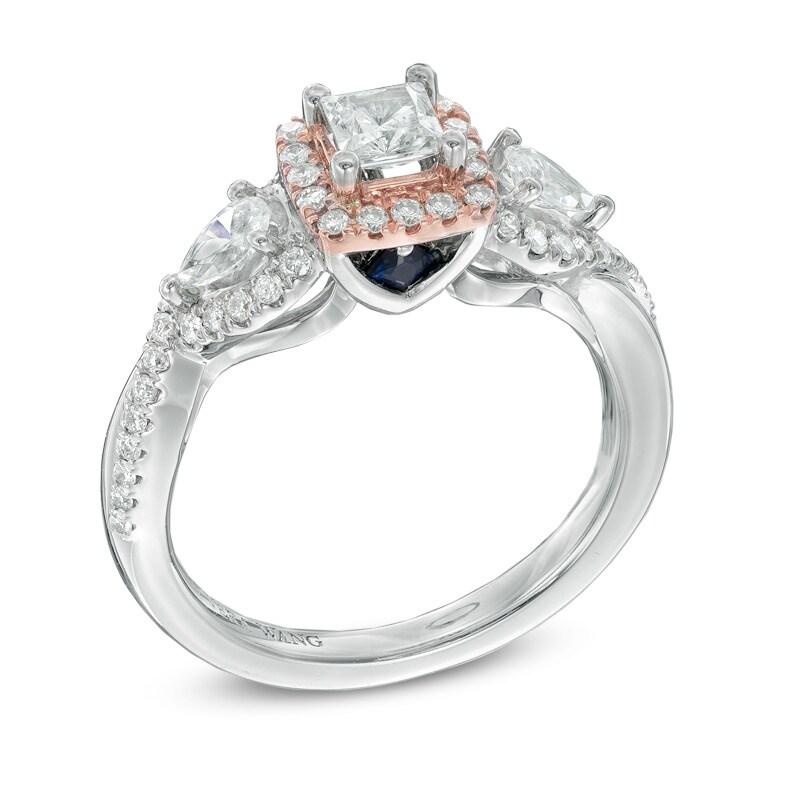 Vera Wang Love Collection 1 CT. T.W. Diamond Three Stone Engagement Ring in 14K Two-Tone Gold
