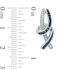 Thumbnail Image 4 of 1/8 CT. T.W. Enhanced Blue and White Diamond Necklace, Drop Earrings and Bangle Set in Sterling Silver
