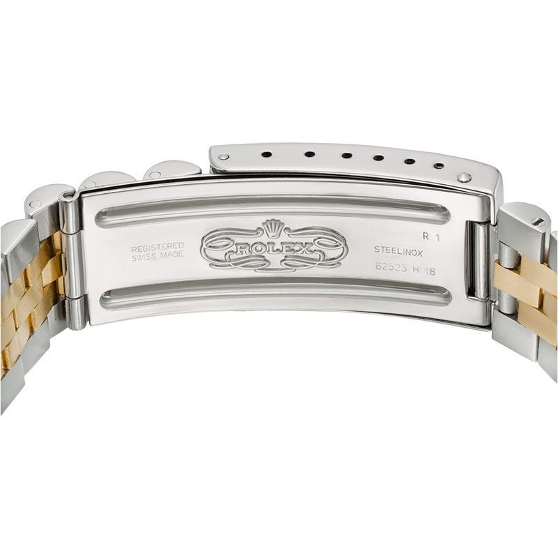 Main Image 2 of Previously Owned - Men's Rolex Datejust 1/10 CT. T.W. Diamond Two-Tone 18K Gold Watch with Black Dial (Model: 16233)