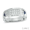 Thumbnail Image 0 of Vera Wang Love Collection Men's 1/2 CT. T.W. Diamond Double Row Wedding Band in 14K White Gold