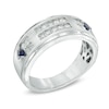 Thumbnail Image 1 of Vera Wang Love Collection Men's 1/2 CT. T.W. Diamond Double Row Wedding Band in 14K White Gold