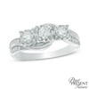 Thumbnail Image 0 of 1/2 CT. T.W. Diamond Past Present Future® Double Row Ring in 10K White Gold