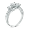 1/2 CT. T.W. Diamond Past Present Future® Double Row Ring in 10K White Gold