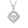 Thumbnail Image 0 of 1/5 CT. T.W. Diamond Heart Cushion Frame Pendant in 10K Two-Tone Gold