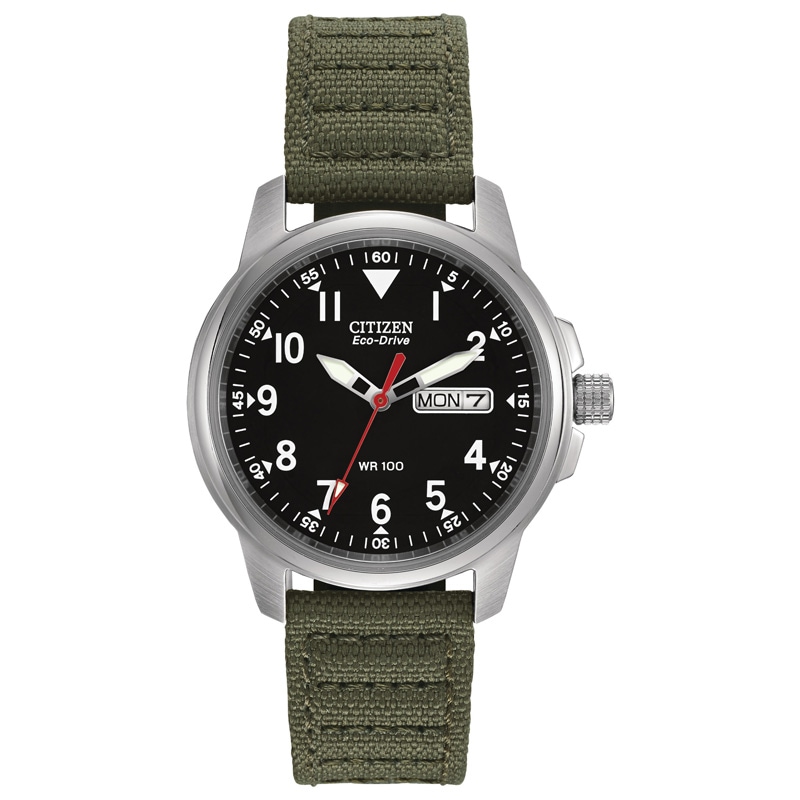 Main Image 1 of Men's Citizen Eco-Drive® Military-Inspired Watch with Black Dial (Model: BM8180-30E)