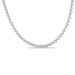 1/2 CT. T.W. Diamond &quot;S&quot; Tennis Necklace in Sterling Silver - 17&quot;