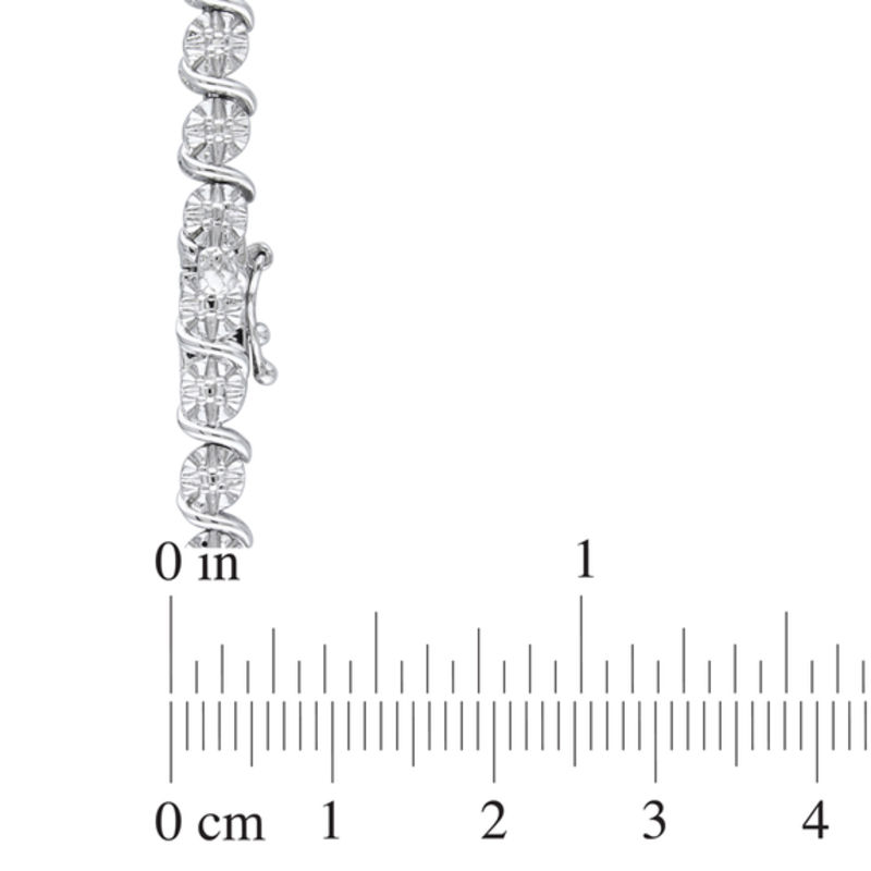 Main Image 2 of 1/2 CT. T.W. Diamond "S" Tennis Necklace in Sterling Silver - 17"