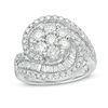 Thumbnail Image 0 of 2-1/2 CT. T.W. Composite Diamond Frame Swirl Bypass Ring in 10K White Gold