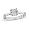 Thumbnail Image 0 of 1/2 CT. T.W. Certified Canadian Princess-Cut Diamond Frame Engagement Ring in 14K White Gold (I/I1)