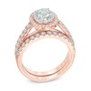 Thumbnail Image 2 of 1-1/2 CT. T.W. Diamond Oval Double Frame Bridal Set in 14K Rose Gold