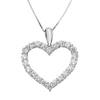 Thumbnail Image 0 of 1 CT. T.W. Certified Diamond Heart Outline Pendant in 14K White Gold (I/I2)