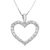 Thumbnail Image 1 of 1 CT. T.W. Certified Diamond Heart Outline Pendant in 14K White Gold (I/I2)