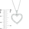 Thumbnail Image 2 of 1 CT. T.W. Certified Diamond Heart Outline Pendant in 14K White Gold (I/I2)