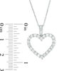 Thumbnail Image 3 of 1 CT. T.W. Certified Diamond Heart Outline Pendant in 14K White Gold (I/I2)