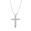 Thumbnail Image 1 of 1/4 CT. T.W. Certified Diamond Cross Pendant in 14K White Gold (I/I2)
