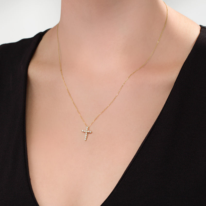 Chunky Diamond Cross Necklace 14K Gold – BOS Jewelers Inc