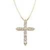 Thumbnail Image 1 of 1/2 CT. T.W. Certified Diamond Cross Pendant in 14K Gold (I/I2)