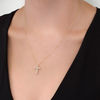 Thumbnail Image 2 of 1/2 CT. T.W. Certified Diamond Cross Pendant in 14K Gold (I/I2)