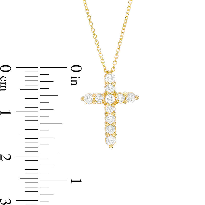 1/2 CT. T.W. Certified Diamond Cross Pendant in 14K Gold (I/I2)