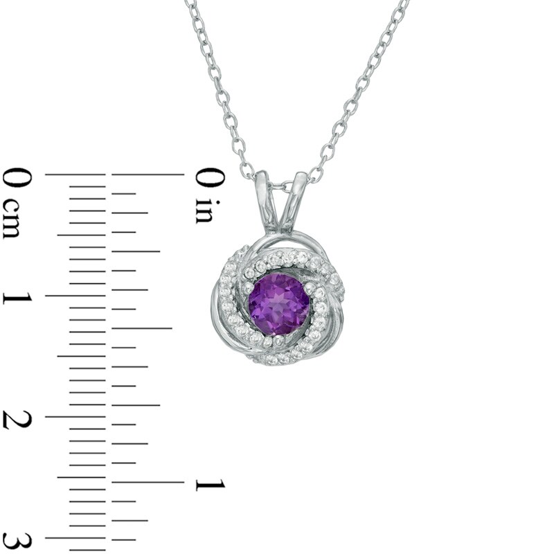 Main Image 3 of Amethyst and Lab-Created White Sapphire Pendant, Ring and Stud Earrings Set in Sterling Silver - Size 7