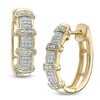 Thumbnail Image 0 of 1/4 CT. T.W. Diamond Hoop Earrings in Sterling Silver and 10K Gold Electroplate