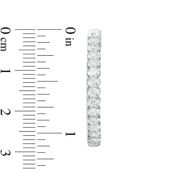 1 CT. T.W. Diamond Oval Hoop Earrings in 10K White Gold 1 CT. T.W. Diamond Oval Hoop Earrings in 10K White Gold