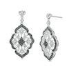 1/10 CT. T.W. Enhanced Black and White Diamond Vintage-Style Drop Earrings in Sterling Silver