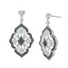 Thumbnail Image 1 of 1/10 CT. T.W. Enhanced Black and White Diamond Vintage-Style Drop Earrings in Sterling Silver