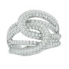 Thumbnail Image 0 of Cubic Zirconia Interlocking Ribbon Ring in Sterling Silver