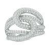 Thumbnail Image 0 of Cubic Zirconia Interlocking Ribbon Ring in Sterling Silver