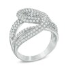 Thumbnail Image 1 of Cubic Zirconia Interlocking Ribbon Ring in Sterling Silver