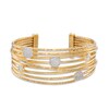 Thumbnail Image 1 of Cubic Zirconia Cluster Orbit Cuff in Sterling Silver and 18K Gold Plate - Large