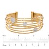 Thumbnail Image 2 of Cubic Zirconia Cluster Orbit Cuff in Sterling Silver and 18K Gold Plate - Large