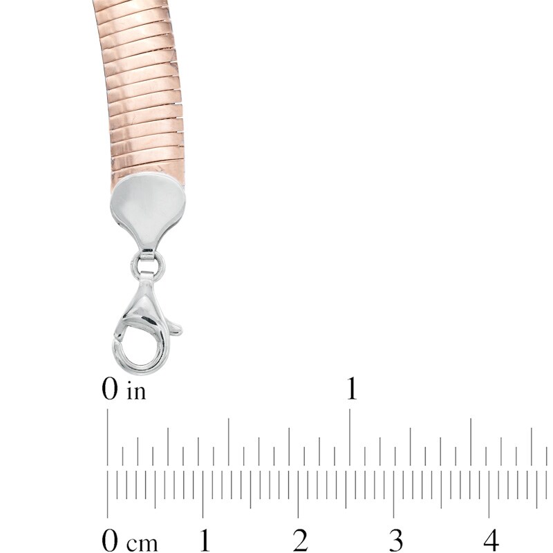 Main Image 3 of Reversible Omega Chain Necklace in Sterling Silver and 18K Rose Gold Plate - 18"