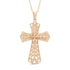 Thumbnail Image 1 of Lattice Cross Pendant in Sterling Silver and 18K Gold Plate
