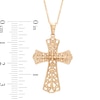 Thumbnail Image 2 of Lattice Cross Pendant in Sterling Silver and 18K Gold Plate
