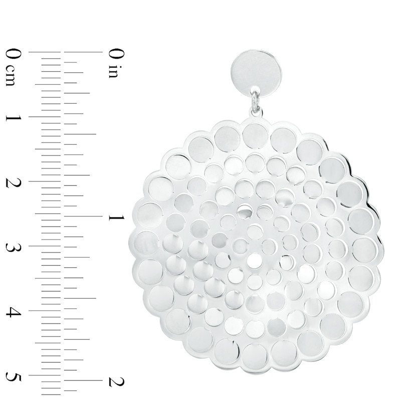 Main Image 2 of Coin Medallion Drop Earrings in Sterling Silver