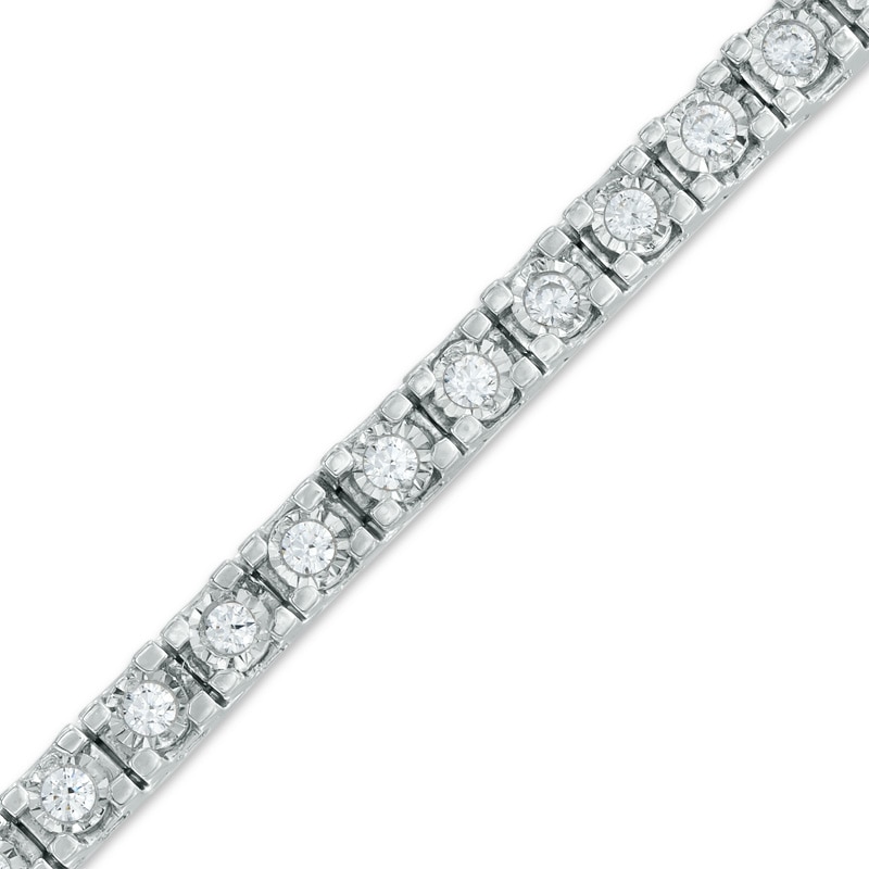 Main Image 1 of 2 CT. T.W. Diamond Tennis Bracelet in Sterling Silver - 7.25"