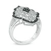 Thumbnail Image 1 of 1/10 CT. T.W. Enhanced Black and White Diamond Vintage-Style Ring in Sterling Silver