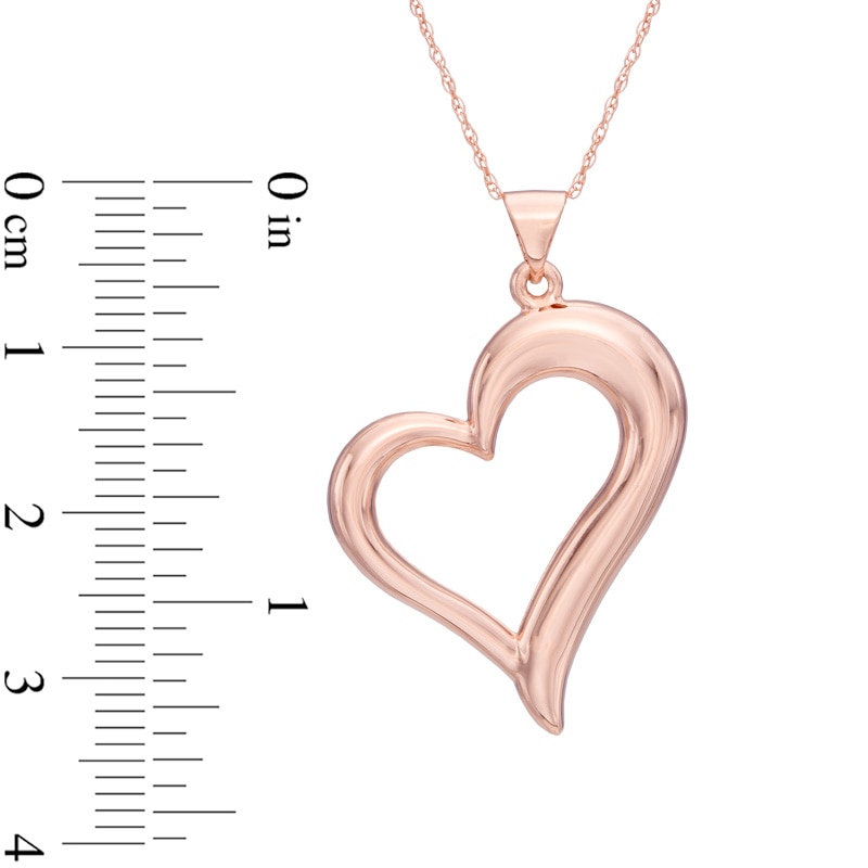 Main Image 2 of Tilted Heart Pendant in 10K Rose Gold