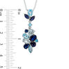 Thumbnail Image 1 of Multi-Shaped Blue Topaz and Lab-Created Blue Sapphire Pendant in Sterling Silver