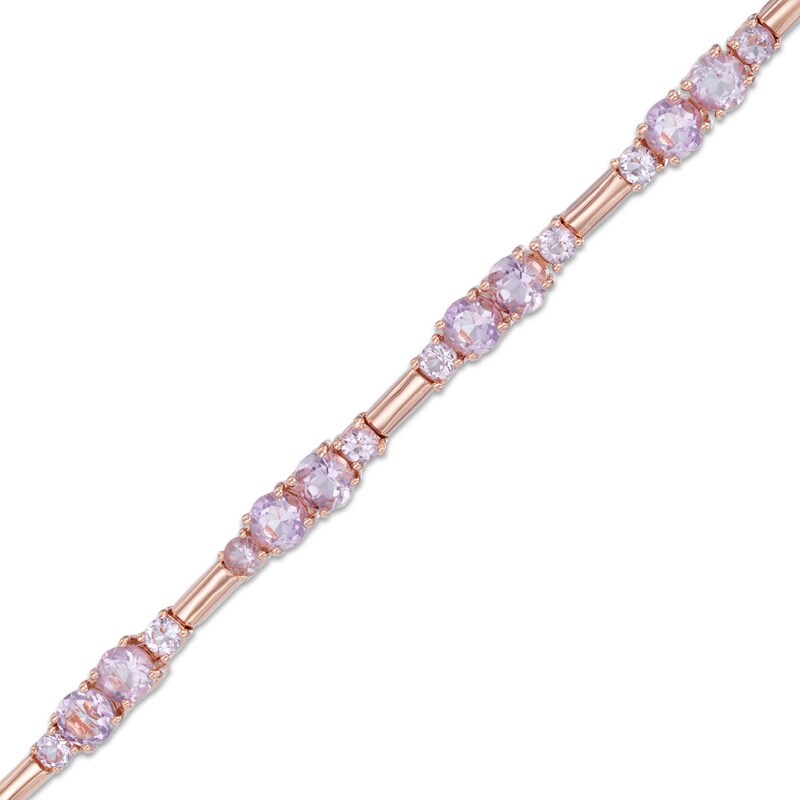 Rose de France Amethyst Bracelet in Sterling Silver with 18K Rose Gold Plate - 7.25"