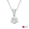Thumbnail Image 1 of 1/4 CT. Certified Canadian Diamond Solitaire Pendant in 14K White Gold (I/I2) - 17"