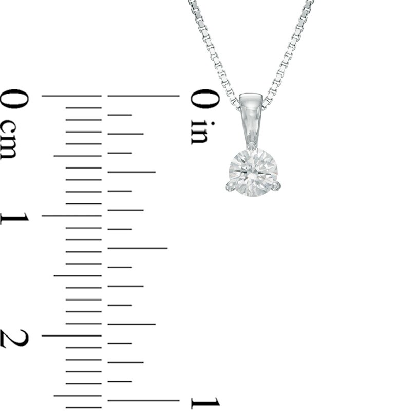 Main Image 2 of 1/4 CT. Certified Canadian Diamond Solitaire Pendant in 14K White Gold (I/I2) - 17"