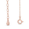 Thumbnail Image 2 of Lab-Created White Sapphire Bow Heart Lariat-Style Necklace in Sterling Silver with 18K Rose Gold Plate - 18.5"