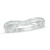 1/4 CT. T.W. Baguette Diamond Contour Wedding Band in 14K White Gold