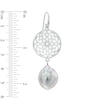 14.0 - 15.0mm Coin-Shaped Cultured Freshwater Pearl Medallion Drop Earrings in Sterling Silver