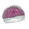 Thumbnail Image 0 of Lab-Created Ruby and White Sapphire Ring in Sterling Silver