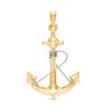 Thumbnail Image 1 of Wrapped Wire Anchor Necklace Charm in 10K Two-Tone Gold